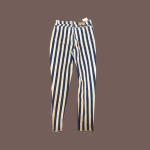 Jacko Jean Striped Jeans | Blue & White | Size 27 | Vintage